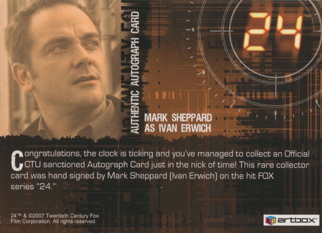 Mark Sheppard 24 TV Show Hand Signed Autograph Photo Card