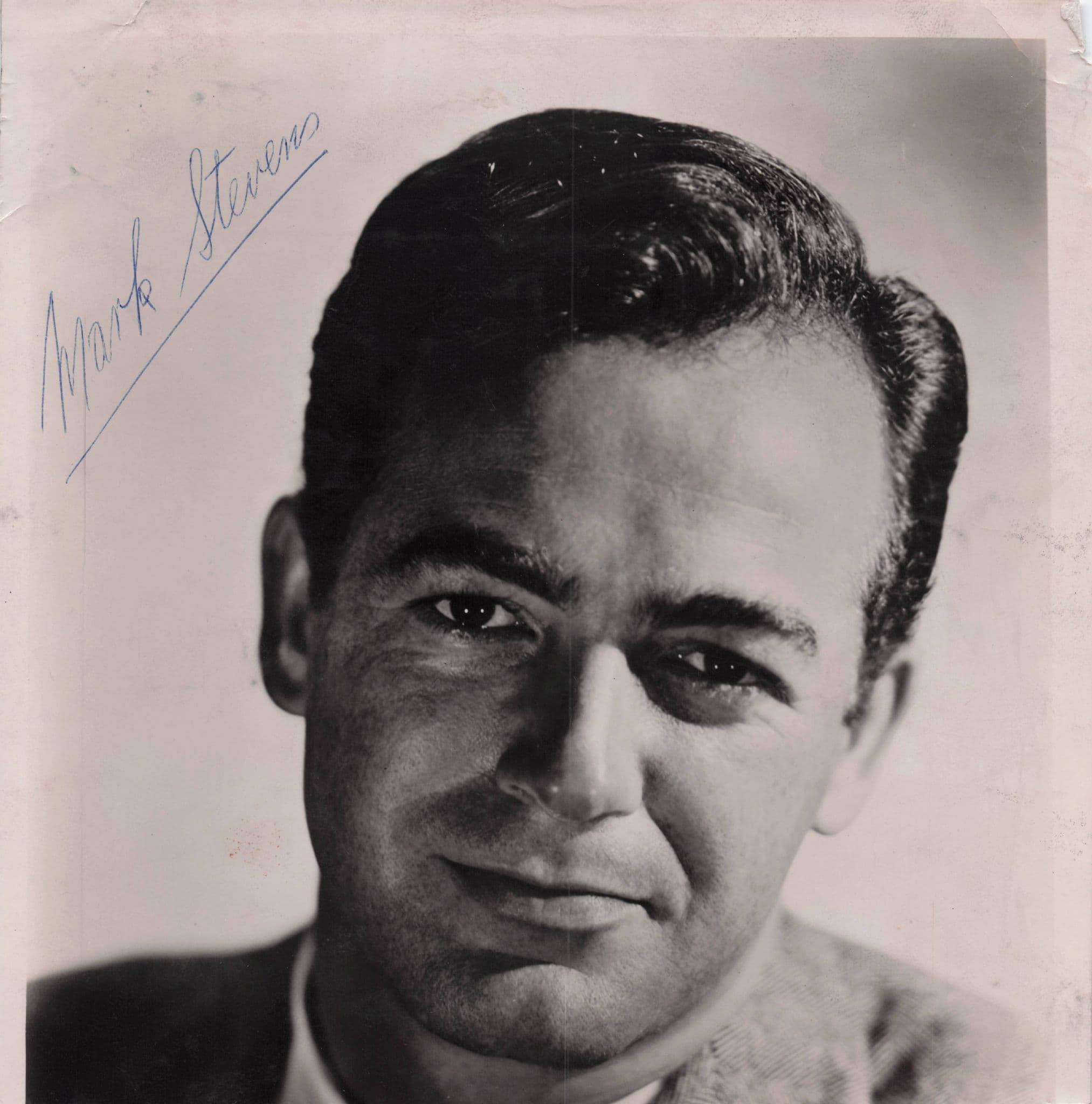 Mark Stevens Private Eye Actor Large 8x8 Cropped Old Hand Signed Photo