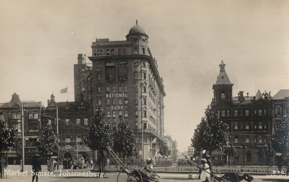 Market Square Rickshaw Taxis Johannesburg National Bank South Africa Postcard