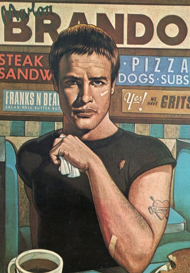 Marlon Brando In American Diner Rare French Portrait Postcard