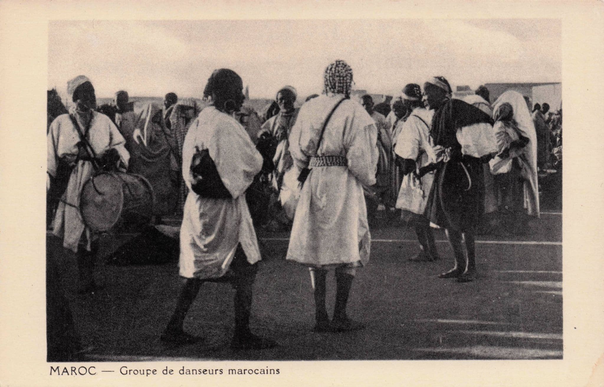 Maroc Dancers Danseurs Groupe De Morocains RPC Ethnic Postcard