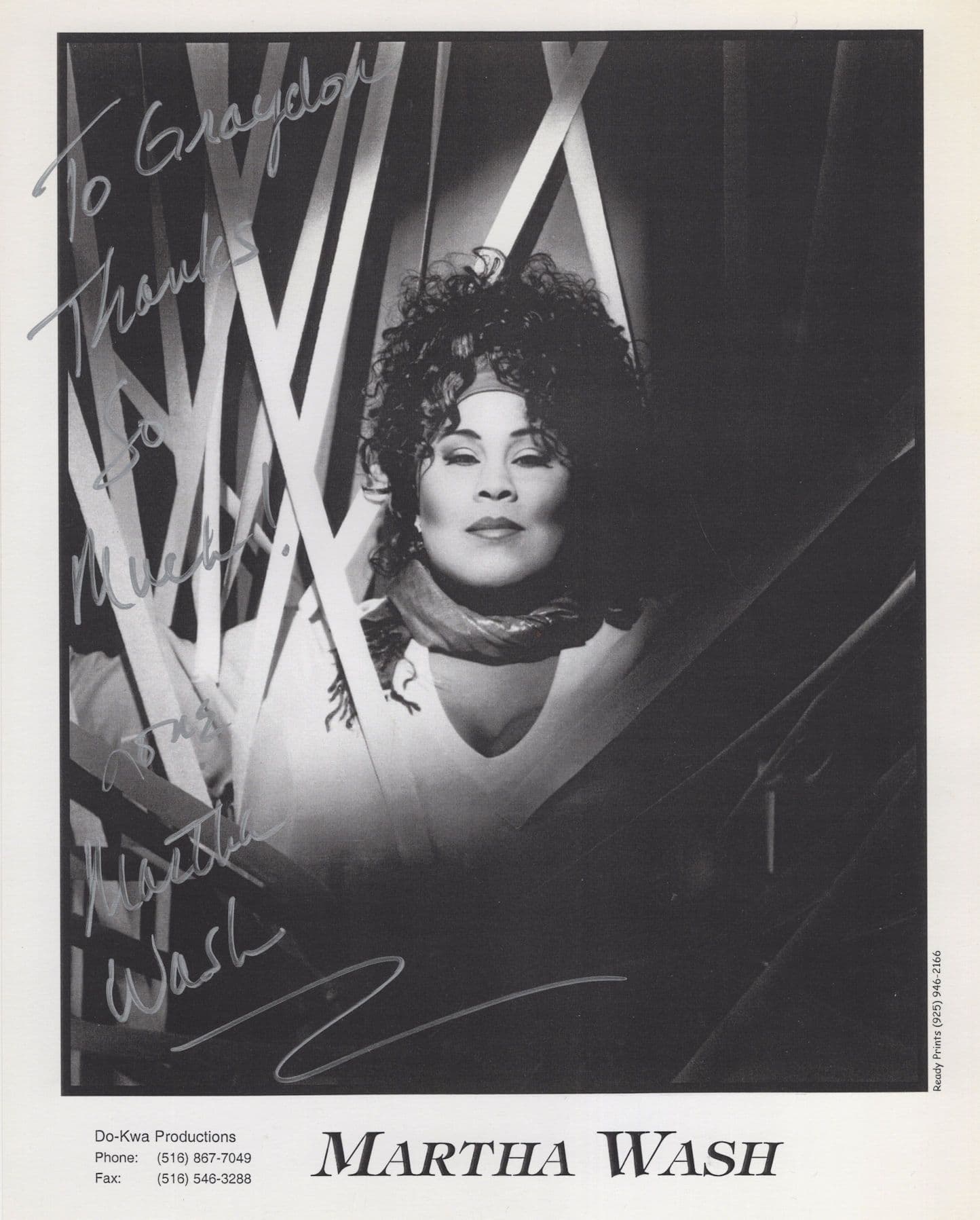 Marsha Wash USA Singer Giant 10x8 Hand Signed Photo