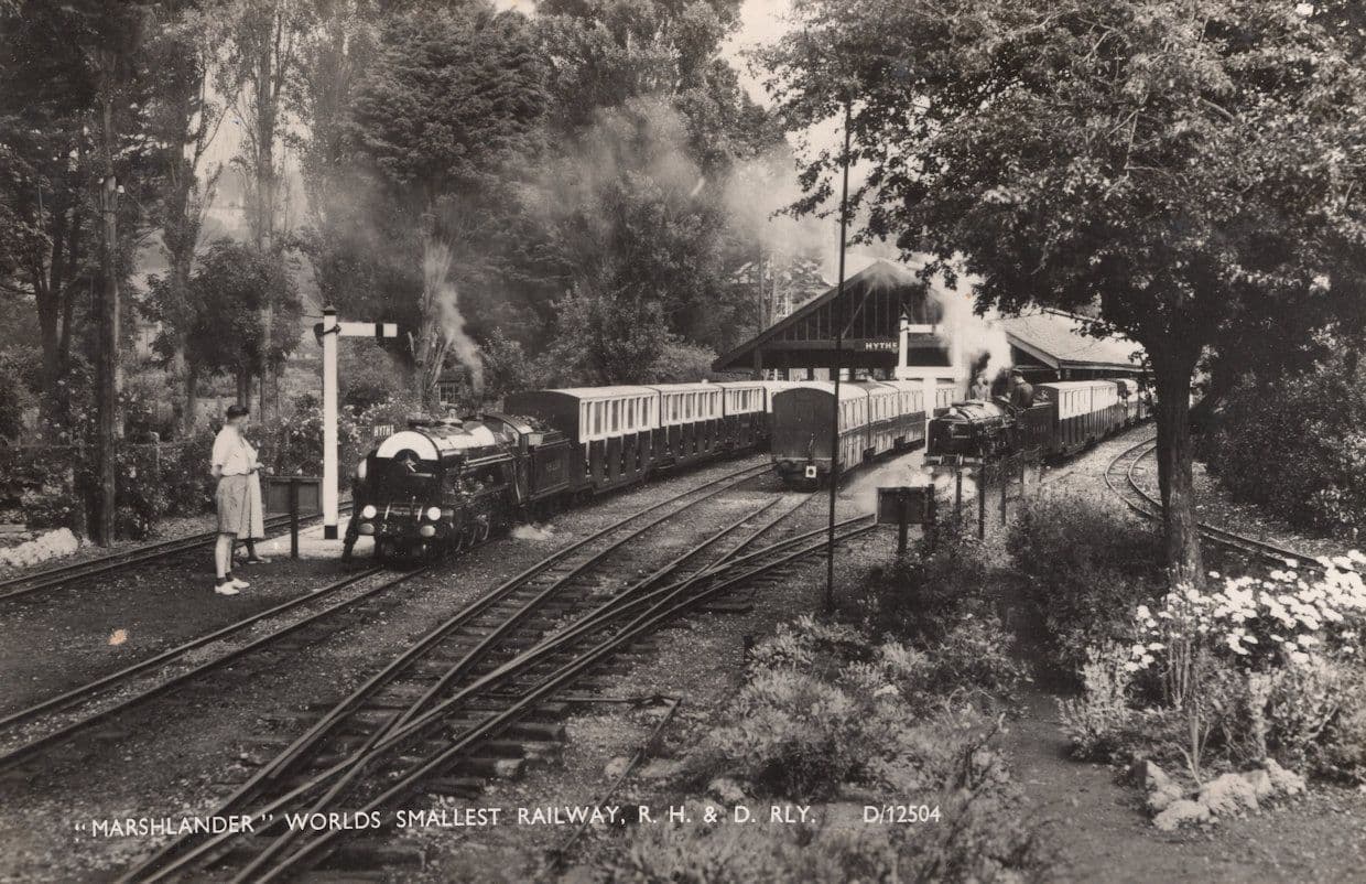 Marshlander Worlds Smallest Railway Real Photo Train Postcard
