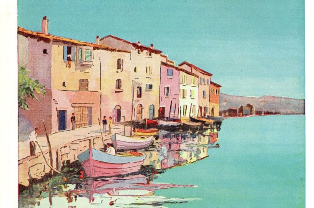 Martigues Fishing Boats Vintage Medici Painting Postcard