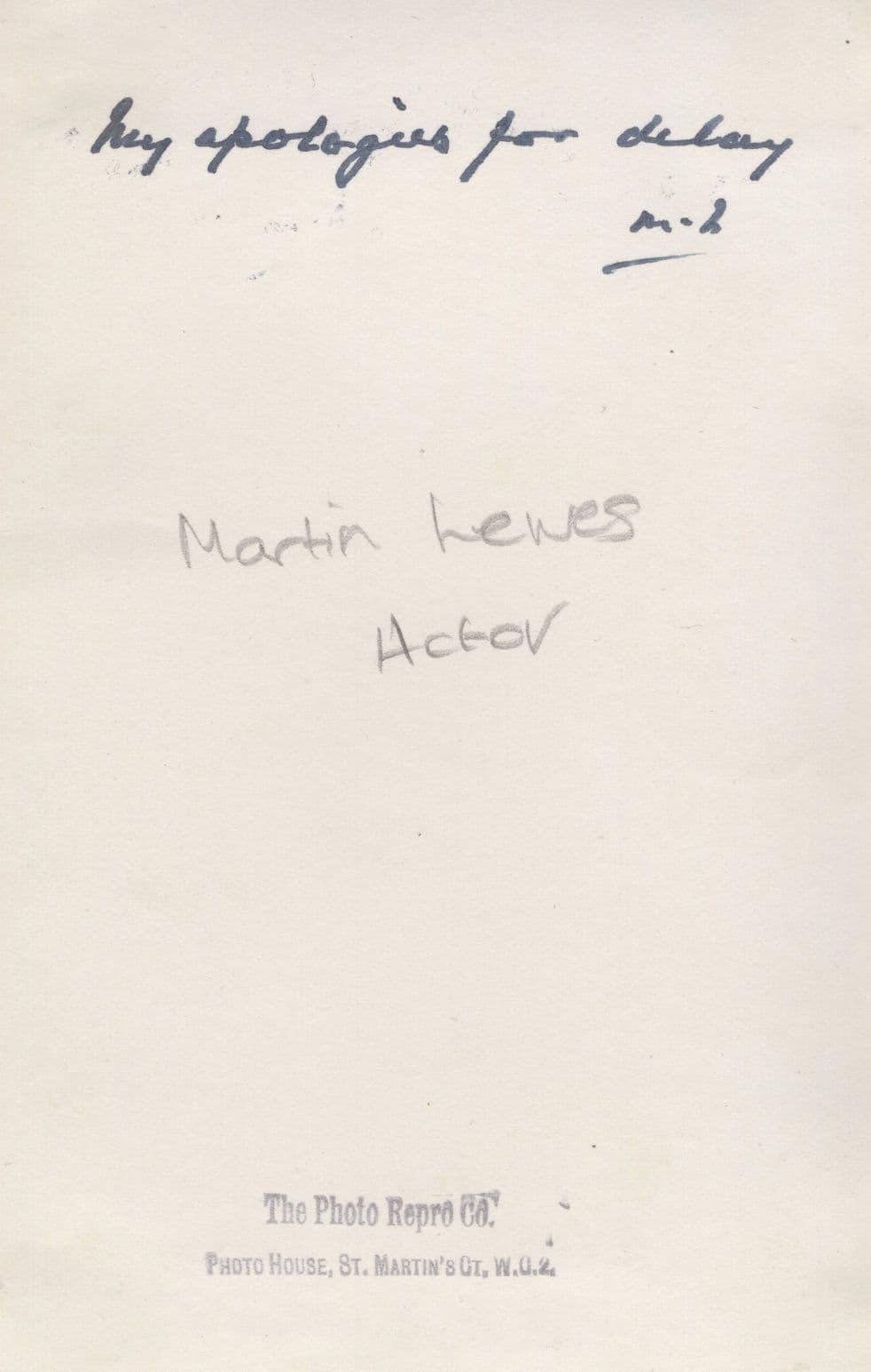 Martin Lewis Emergency Ward 10 Blithe Spirit WW2 BBC Hand Signed Photo