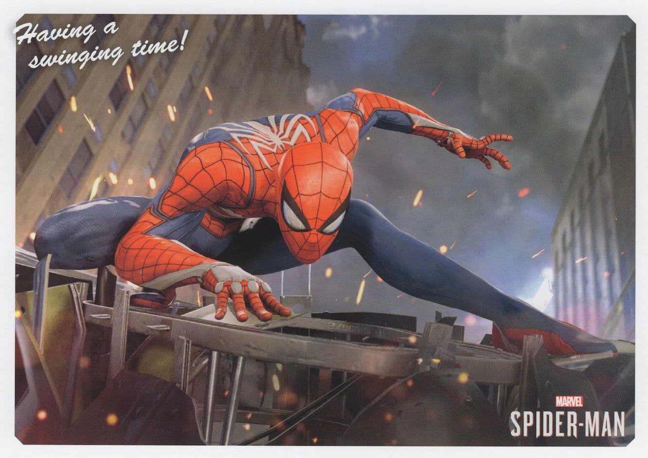 Marvel Spider Man Playstation PS4 Game Advertising Postcard