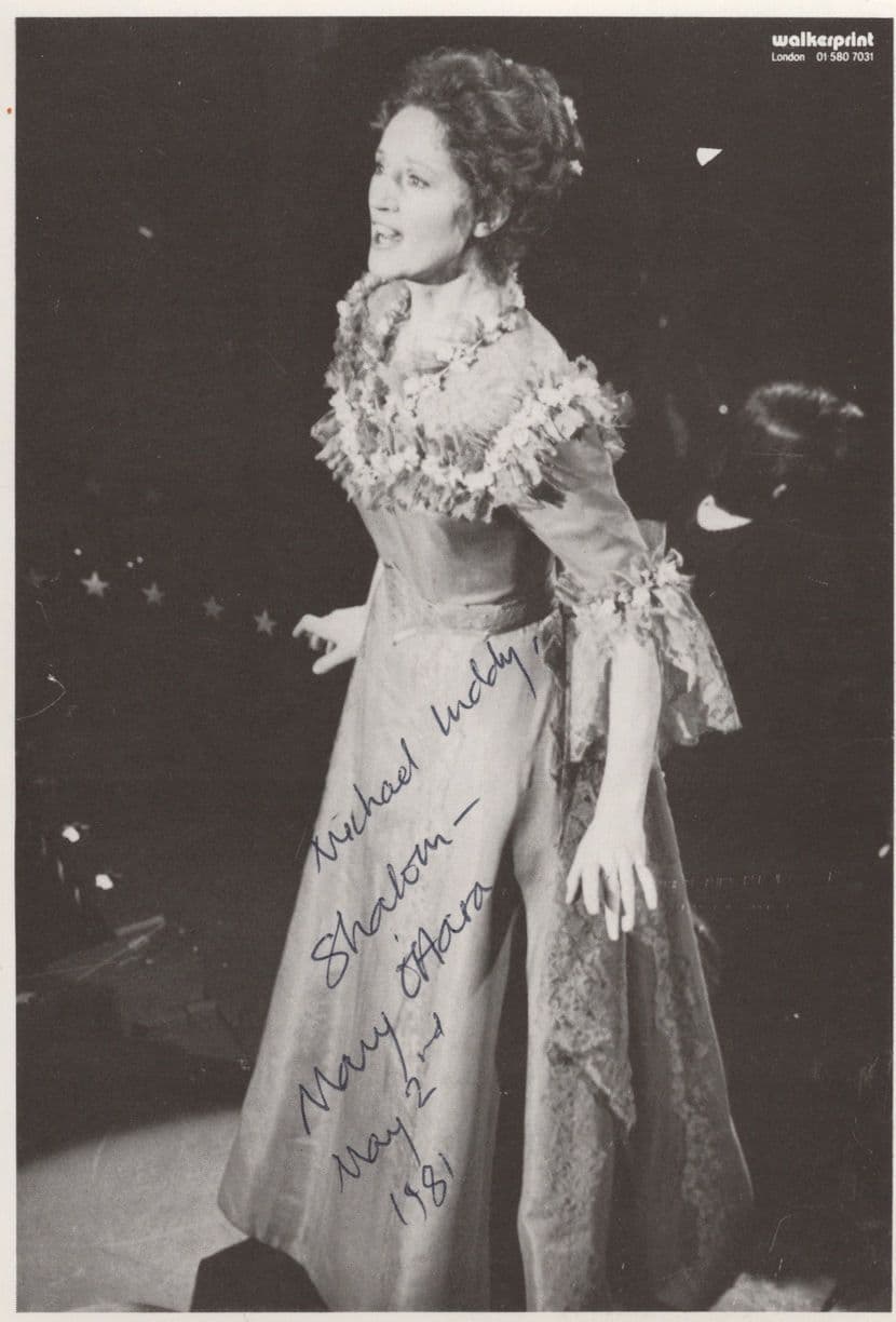 Mary O'Hara Irish Soprano in Shalom 1981 Hand Signed Photo