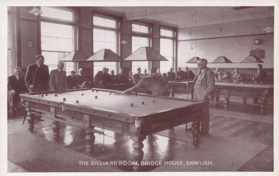 Match Day At Dawlish Billiards Club Devon Snooker Old RPC Postcard