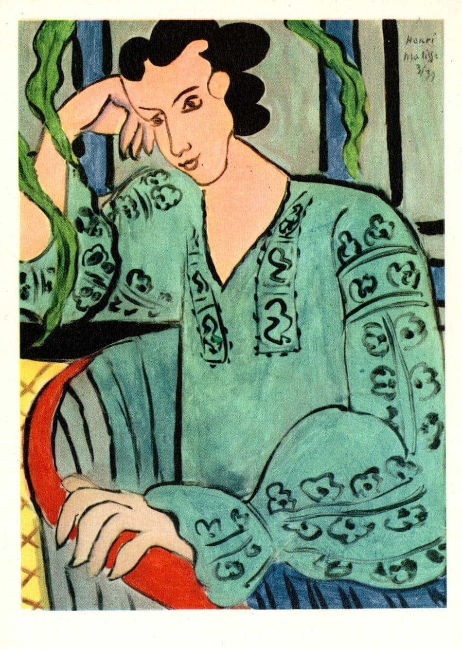 Matisse The Hungarian Girl In A Green Blouse Painting Postcard
