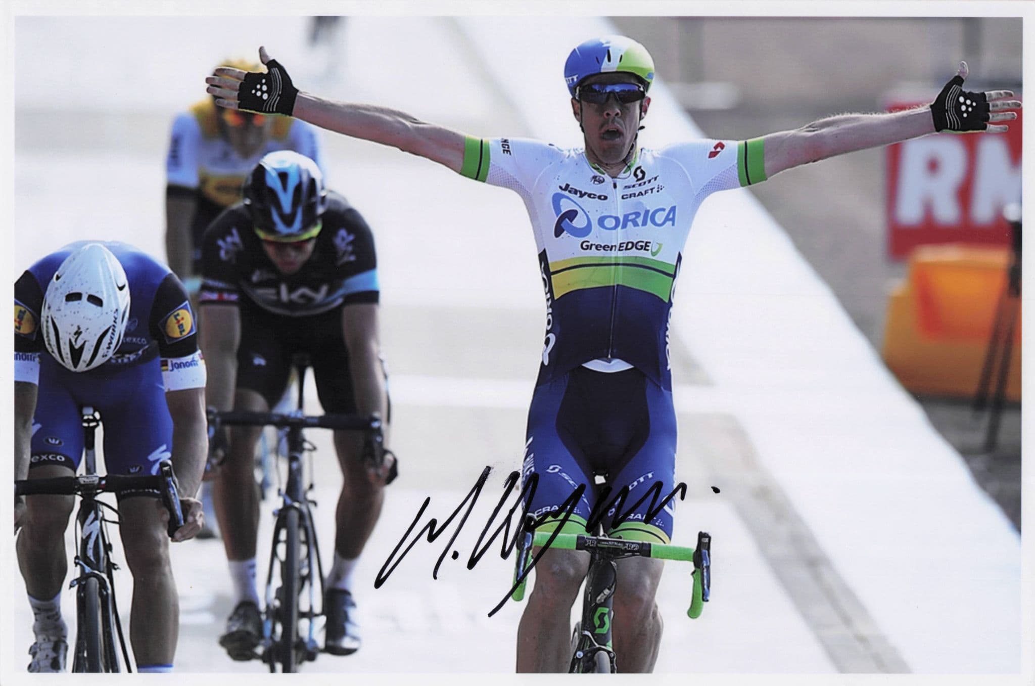 Matthew Hayman Australian Cycling 2016 Paris Rare Victory 12x8 Hand Signed Photo