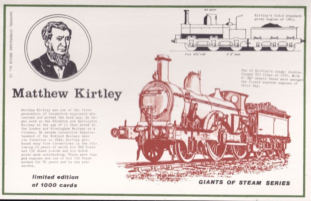 Matthew Kirtley Steam Train Railway Limited Edition Postcard