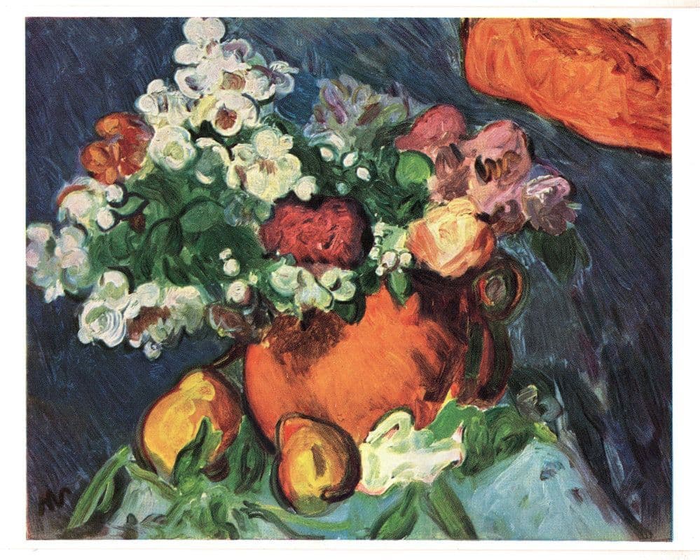 Matthew Smith Syringa Peonies & Pears Painting Postcard