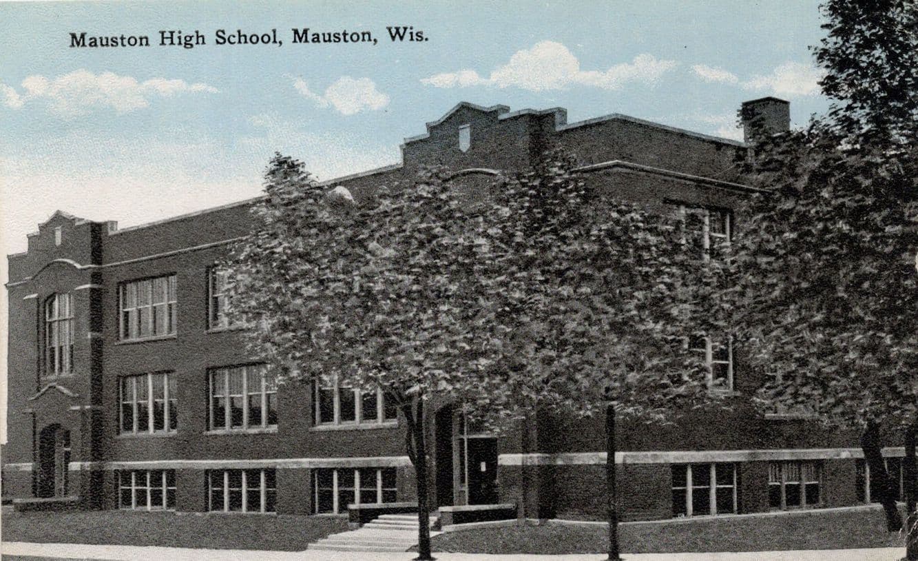 Mauston High School Wisconsin USA Antique Postcard