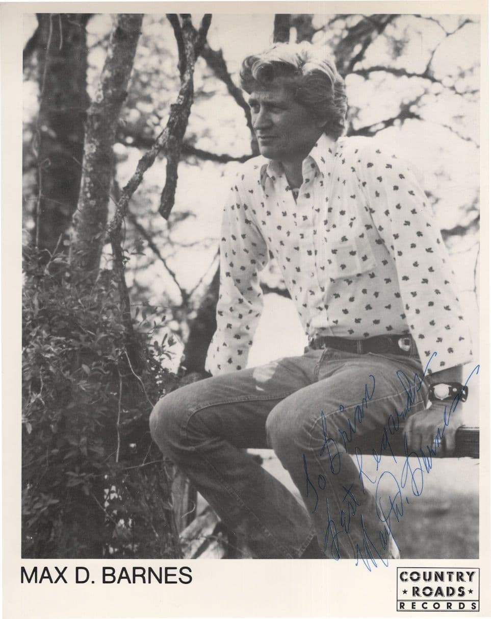 Max D Barnes Country & Western Singer Vintage 10x8 Hand Signed Photo