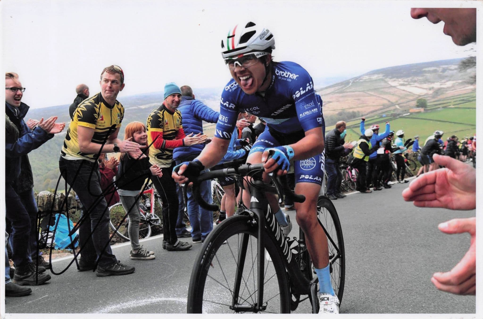 Max Stedman GB Cyclist Riding Channel Canyon Bike 12x8 Hand Signed Photo