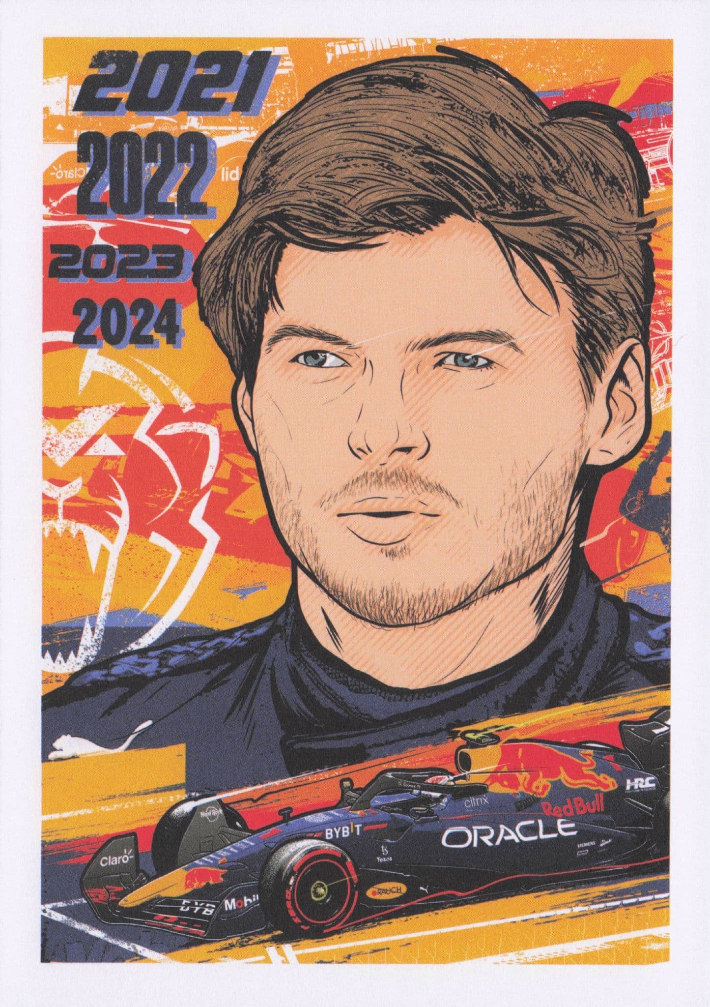 Max Verstappen Dutch Belgium Grand Prix F1 Motor Racing Driver Painting Postcard