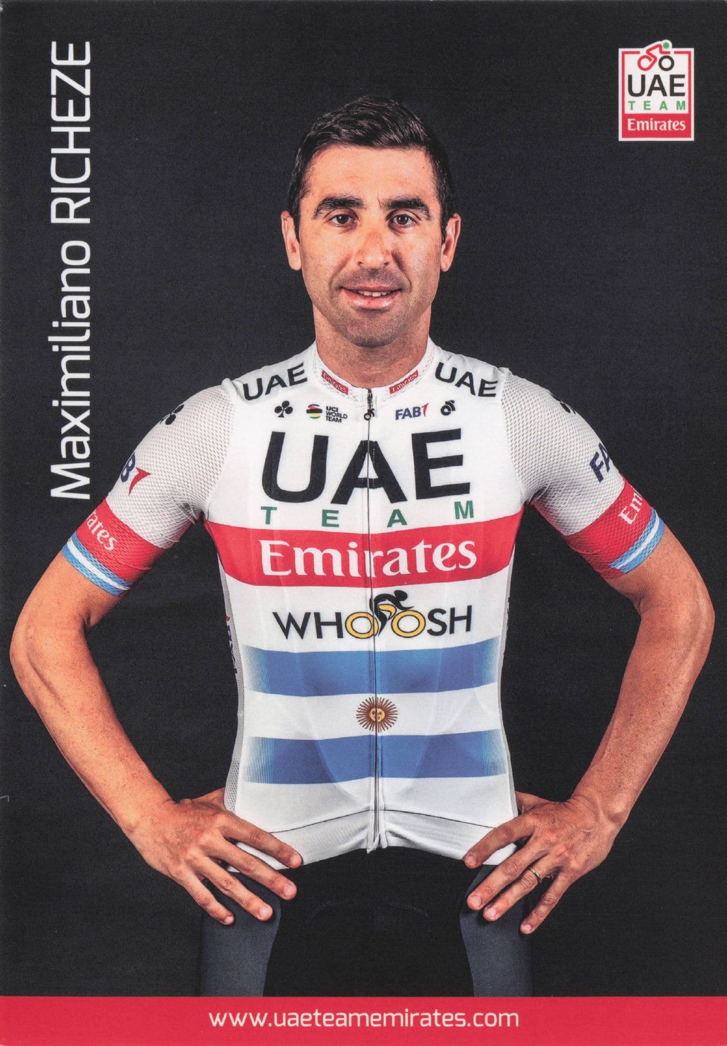 Maximiliano Richeze Argentina UEA Arab Emirates Cyclist Team Postcard
