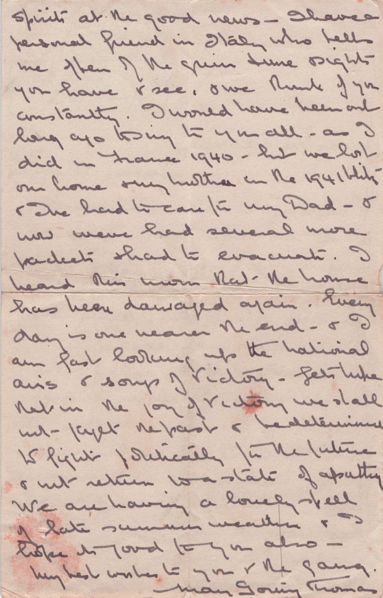 May Goring Thomas WW2 Actress Yorkshire Evacuation Hand Signed Letter