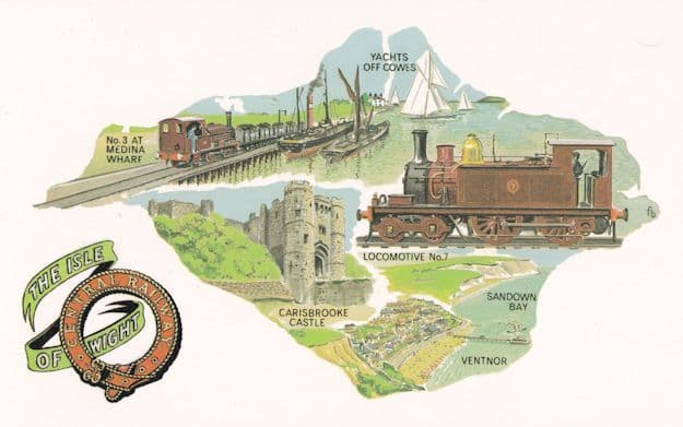 Medina Wharf Central Isle Of Wight 7 Railway Train Postcard
