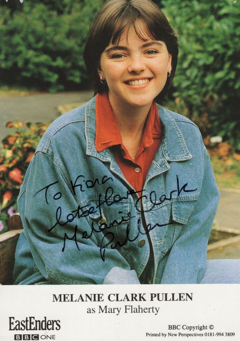 Melanie Clark Pullen Eastenders Hand Signed Cast Card & Message