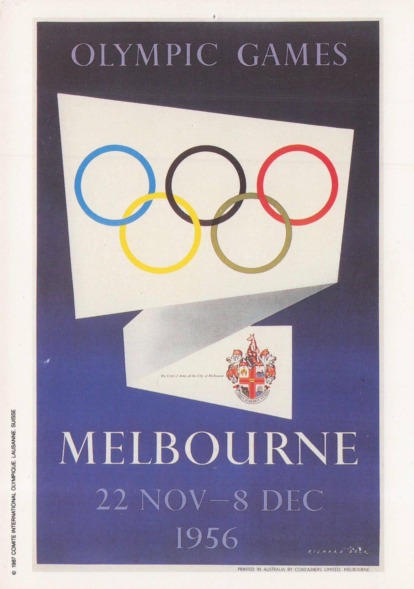 Melbourne Australia 1956 Olympic Games Sports Poster Postcard