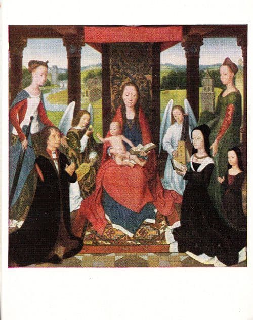 Memlinc Triptych Virgin & The Child Rare Art National Gallery Painting Postcard