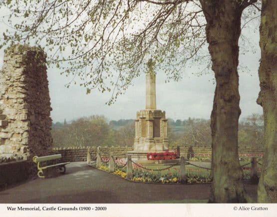Memorial Flowers Displayed at War Memorial Knaresborough Postcard