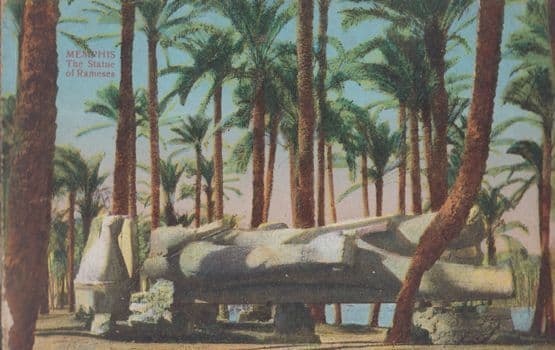 Memphis The Statue Of Rameses WW1 1917 Wartime Egyptian Postcard