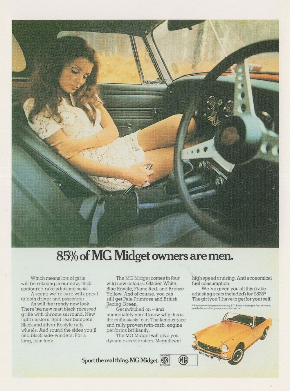 Men Drivers Own Midget Cars Vs Women MG Car Advertising Postcard