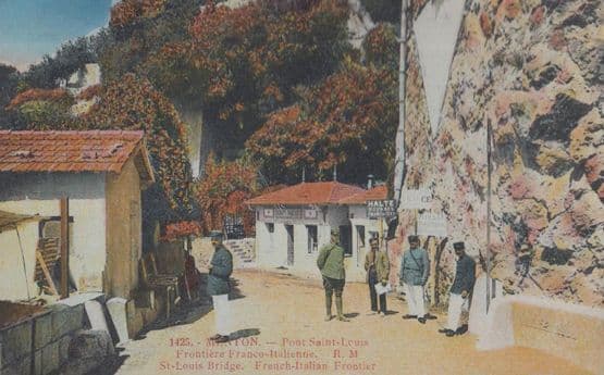 Menton St Louis Bridge French Italian Border Antique Military Postcard
