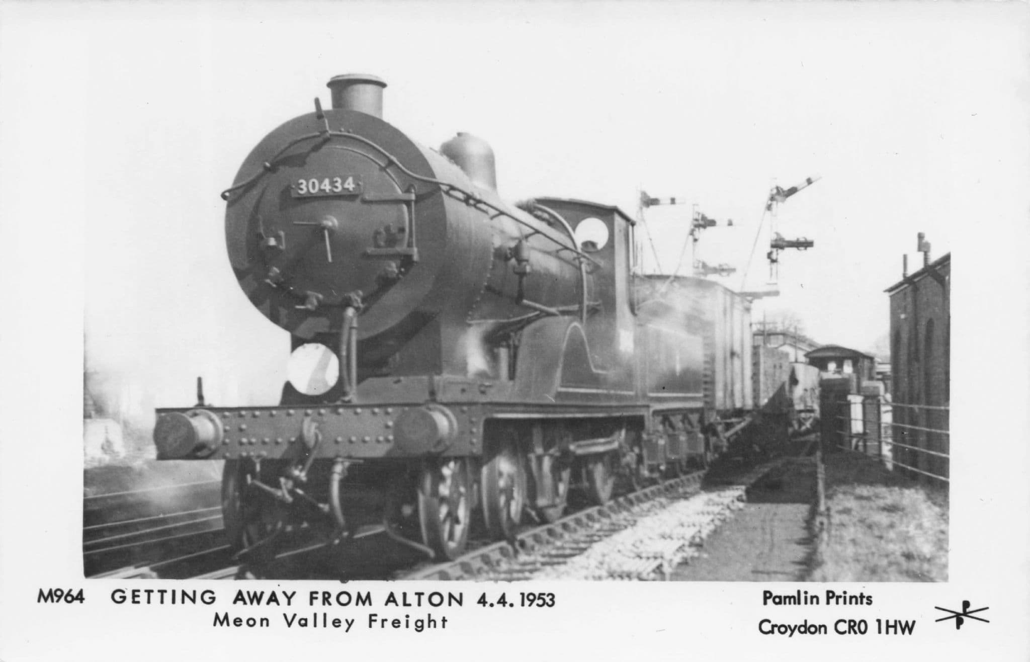 Meon Valley Freight Train Alton in 1953 Pamlin Prints Railway RPC Postcard