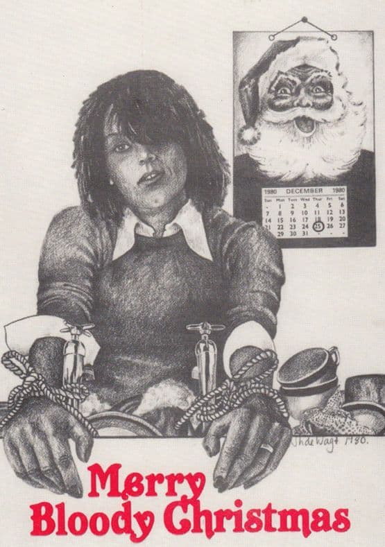 Merry Bloody Christmas Swearing Torture Anti Christmas Comic Postcard