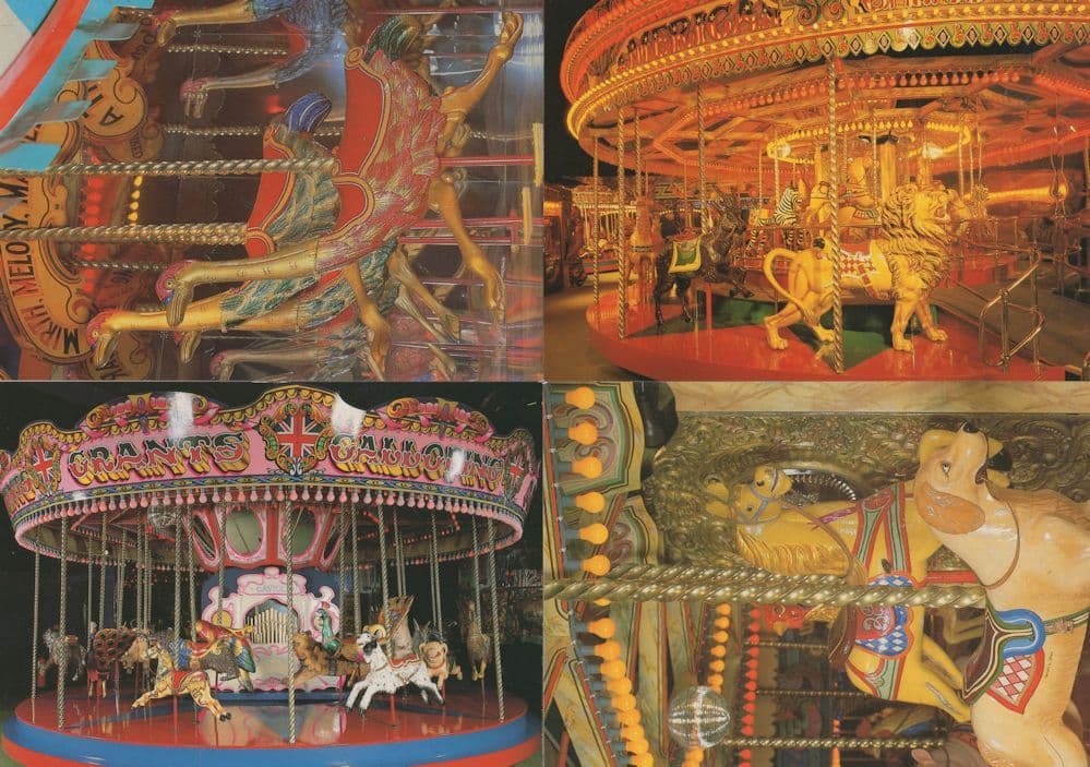 Merry Go Round Horses at Wookey Hole Fairground Somerset 4x Postcard s