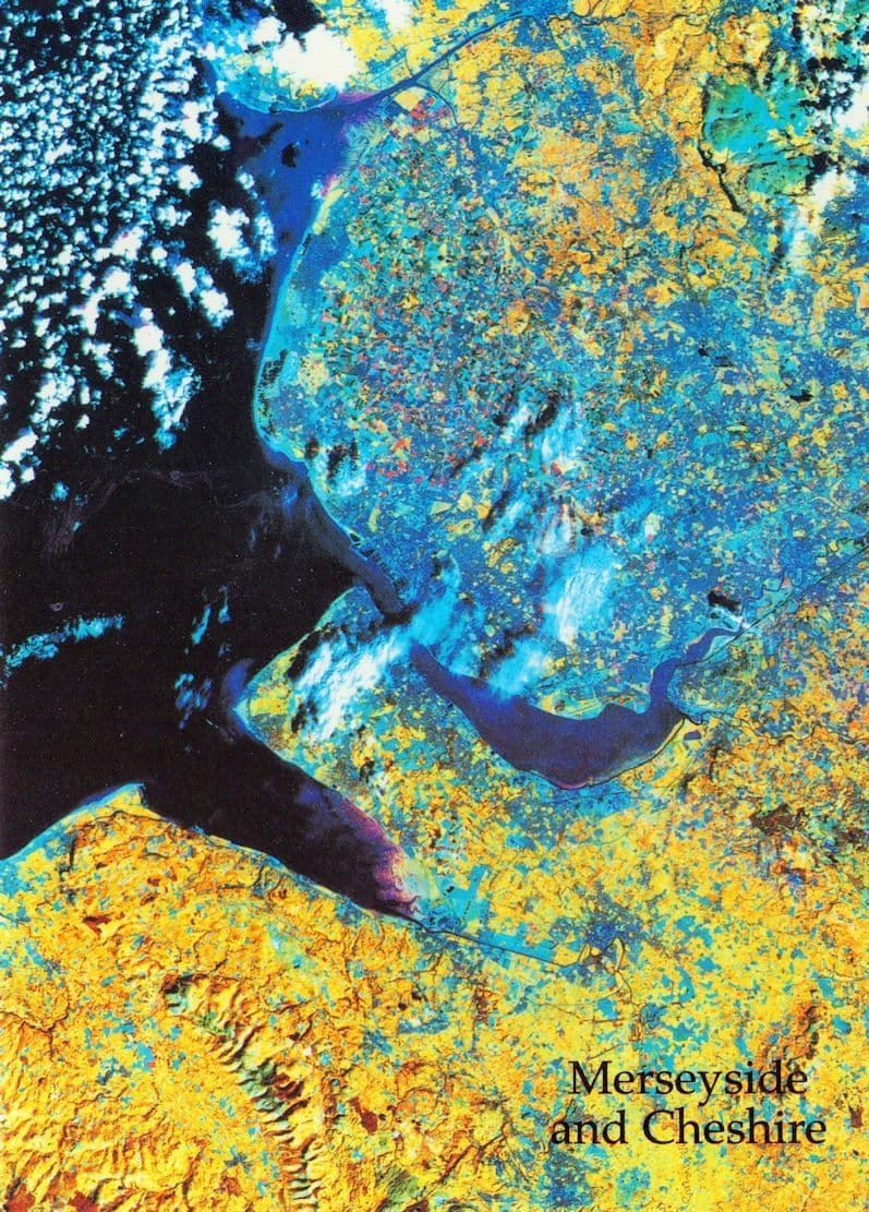 Merseyside Cheshire From Outer Space Astronomy Postcard