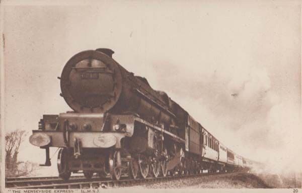 Merseyside The Express Train Antique Railway London Photochrom Railways Postcard