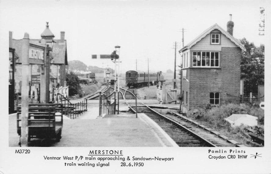 Merstone Old Train Station Gate Crossing Ventnor Pamlin Prints Postcard