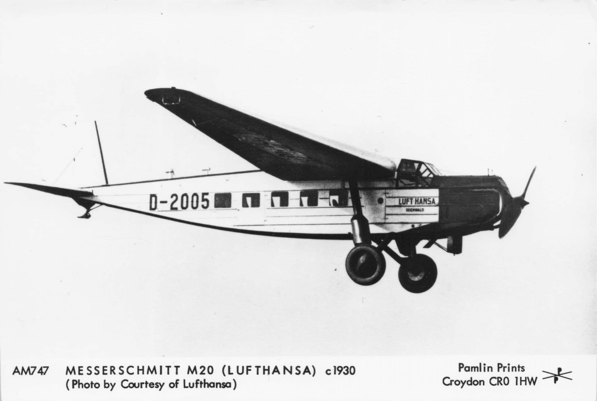 Messerschmitt Lufthansa M20 Plane in 1920 Photo Aircraft Postcard