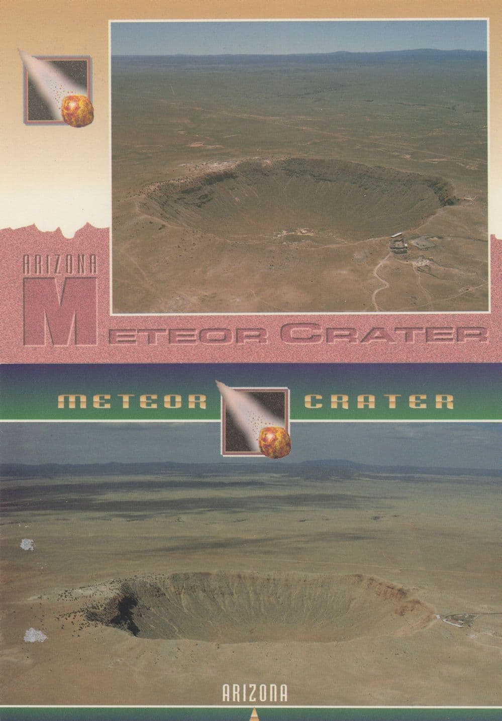 Meteor Crater in Northern Arizona 2x Postcard s