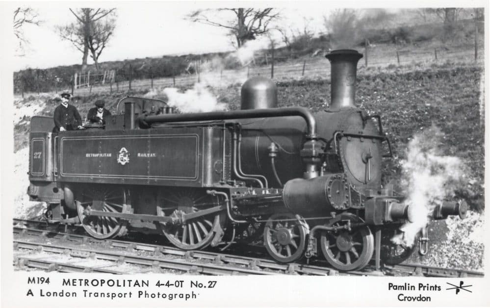 Metropolitan 4-6-0T No 27 London Train Railway & Driver Photo Postcard