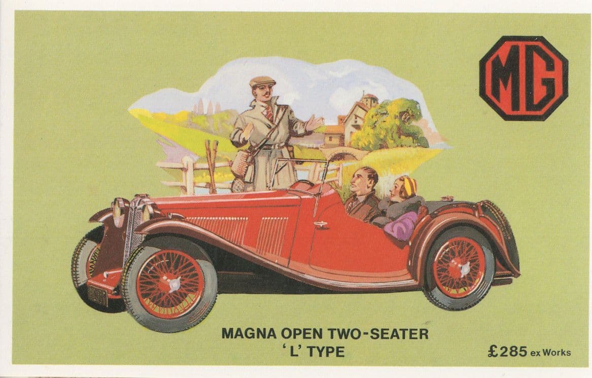 MG Magna Open 2 Seater L Type Classic Car Advertising Postcard