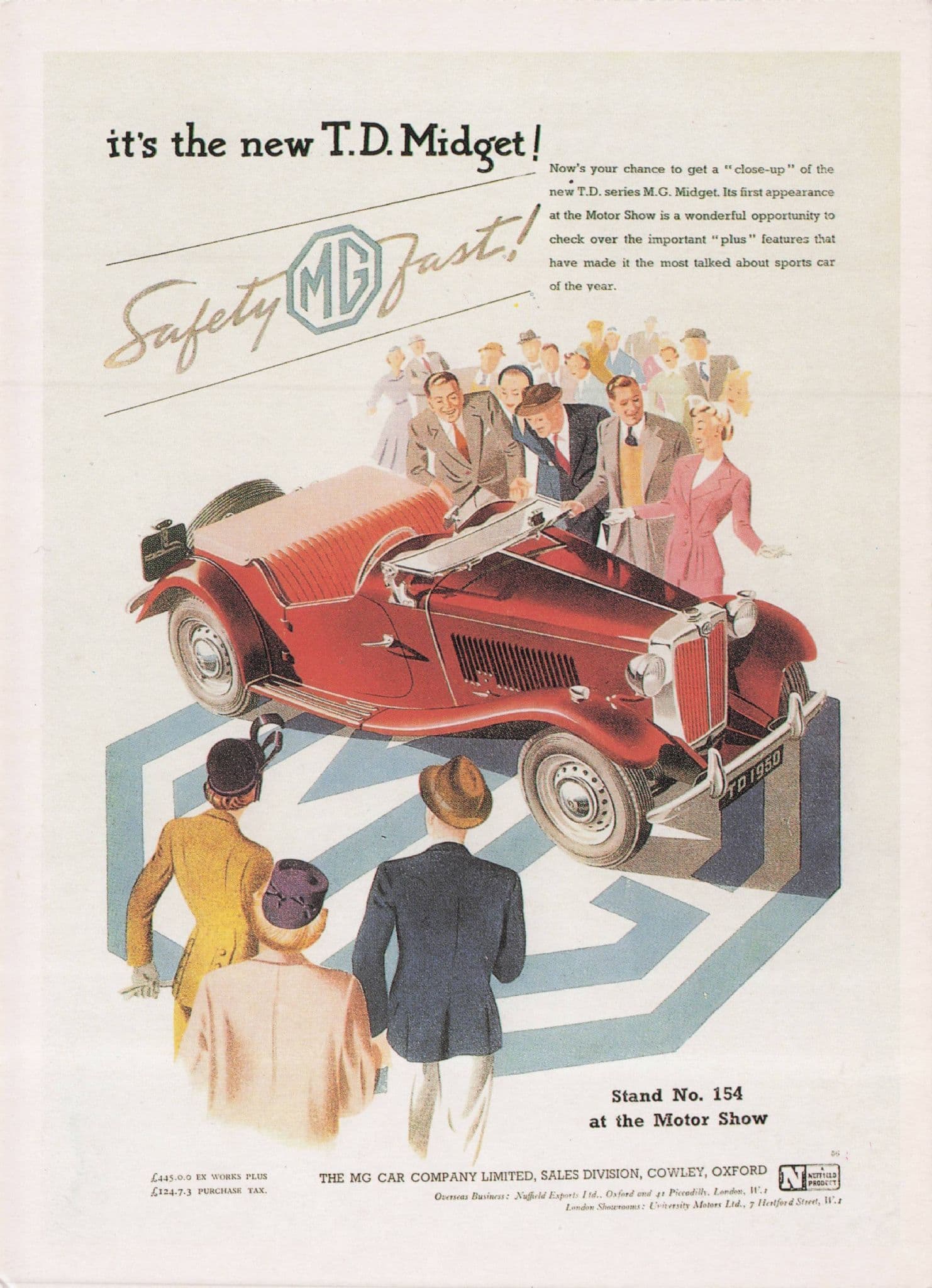 MG Midget Car Launch at Earls Court 1950 Poster Postcard