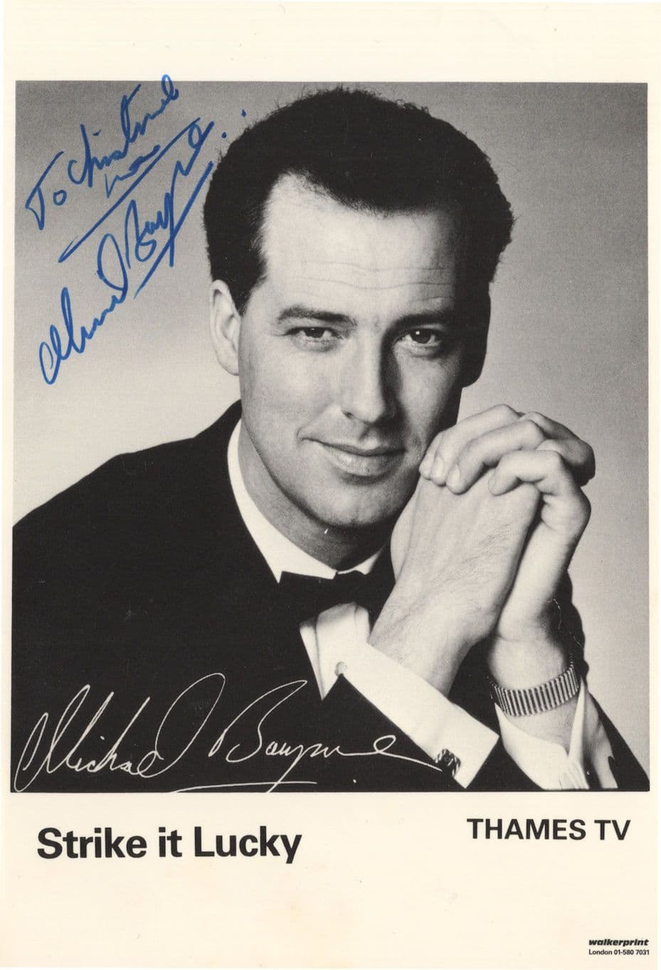 Michael Barrymore Strike It Lucky Official Vintage ITV Hand Signed Photo