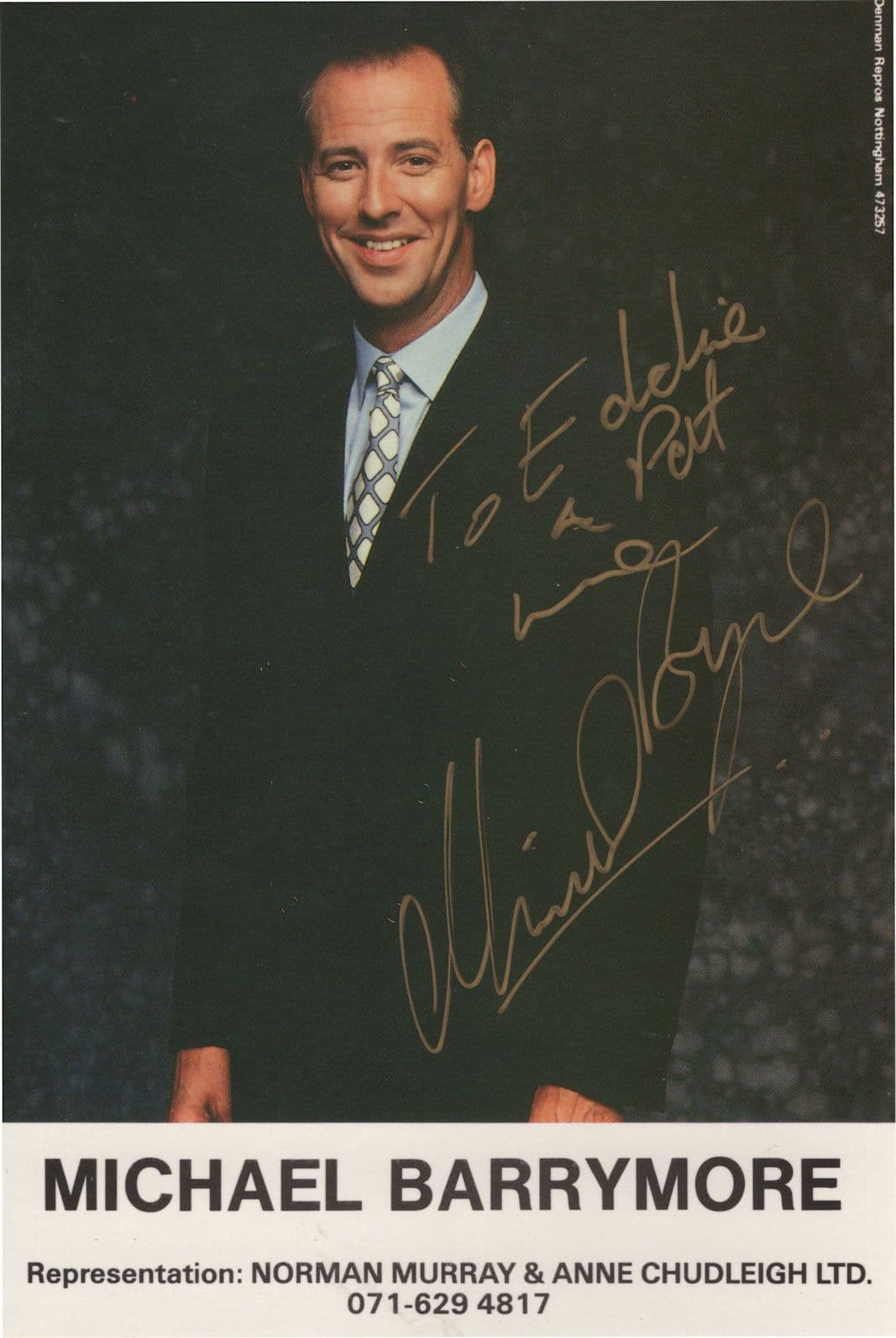 Michael Barrymore Vintage Hand Signed Management Photo