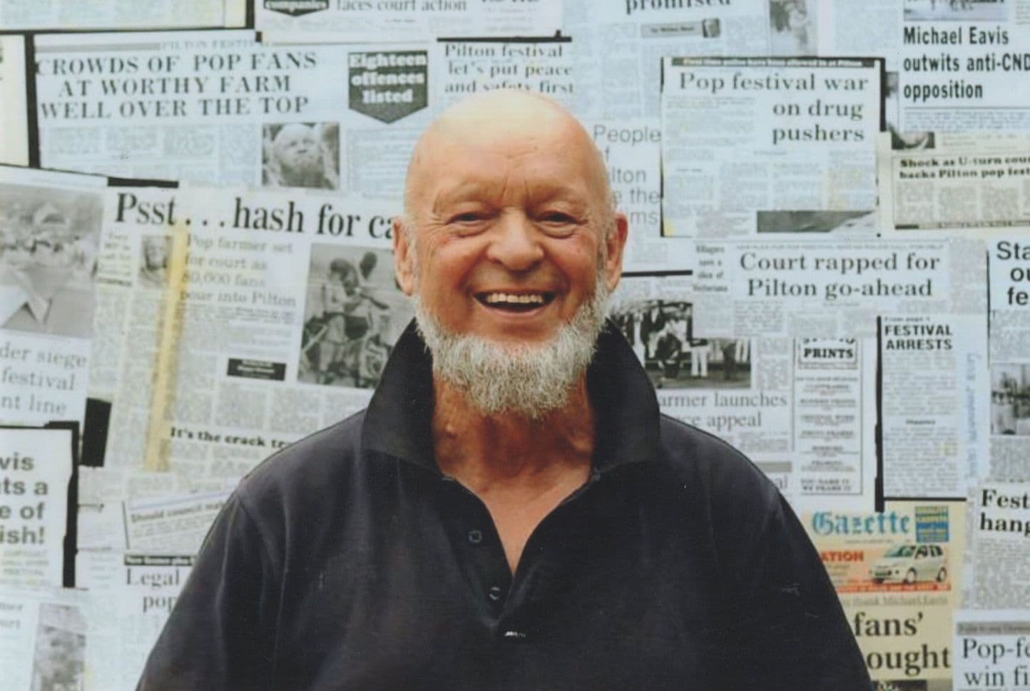 Michael Eavis Glastonbury Festival Creator Reverse Hand Signed Photo