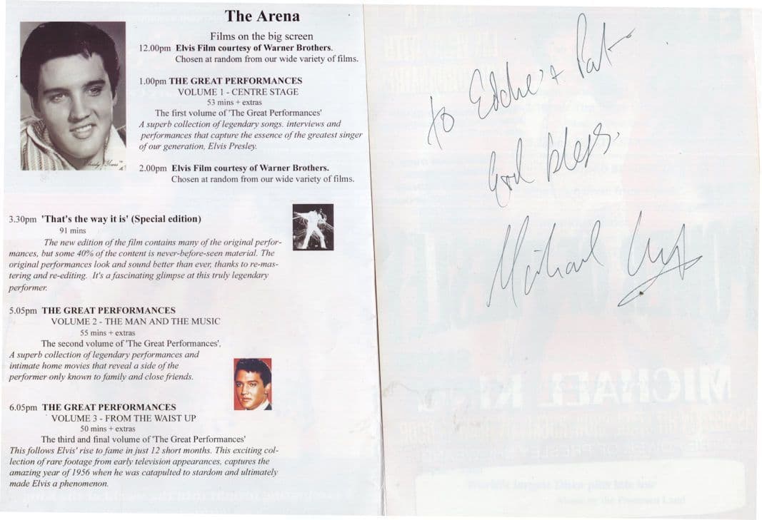 Michael King Leading Elvis Presley Singer Hand Signed Flyer & More