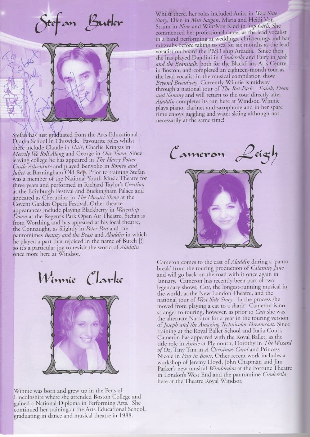 Michael Sharvell of Dave Allen Mr Blobby Hand Signed Theatre Programme