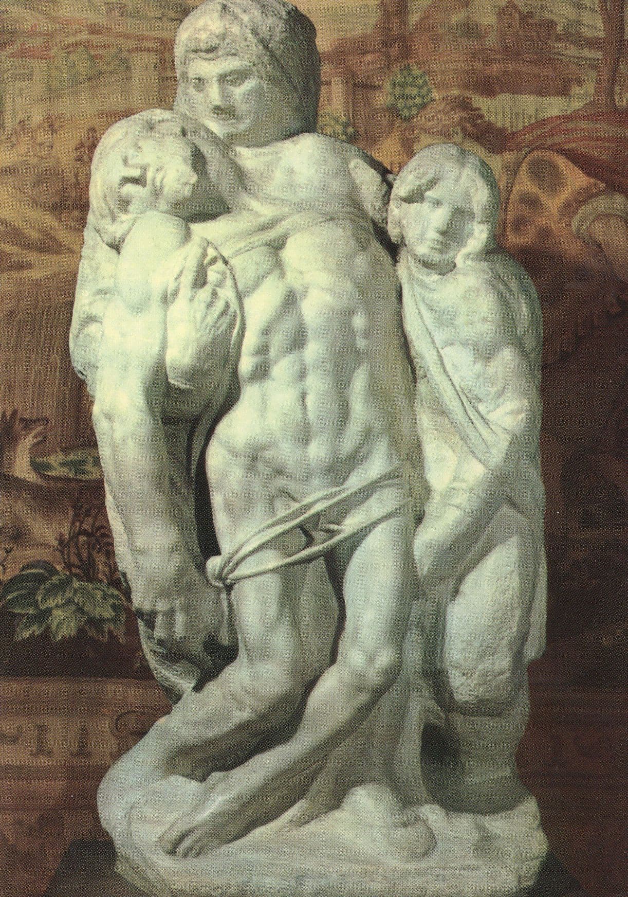 Michelangelo The Pieta Of Palestrina Sculpture Italian Art Postcard