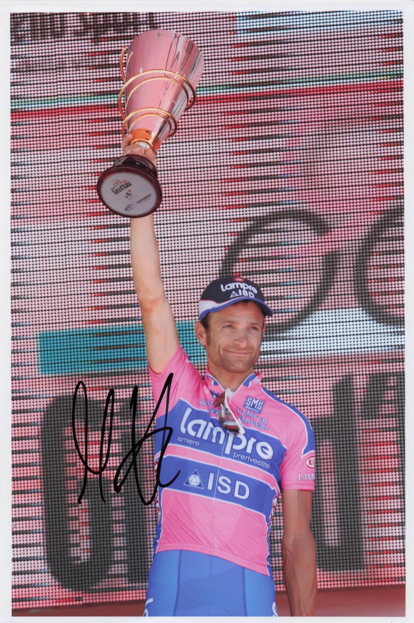 Michele Scarponi Italy Cycling 2011 Giro D'Italia 12x8 Hand Signed Photo