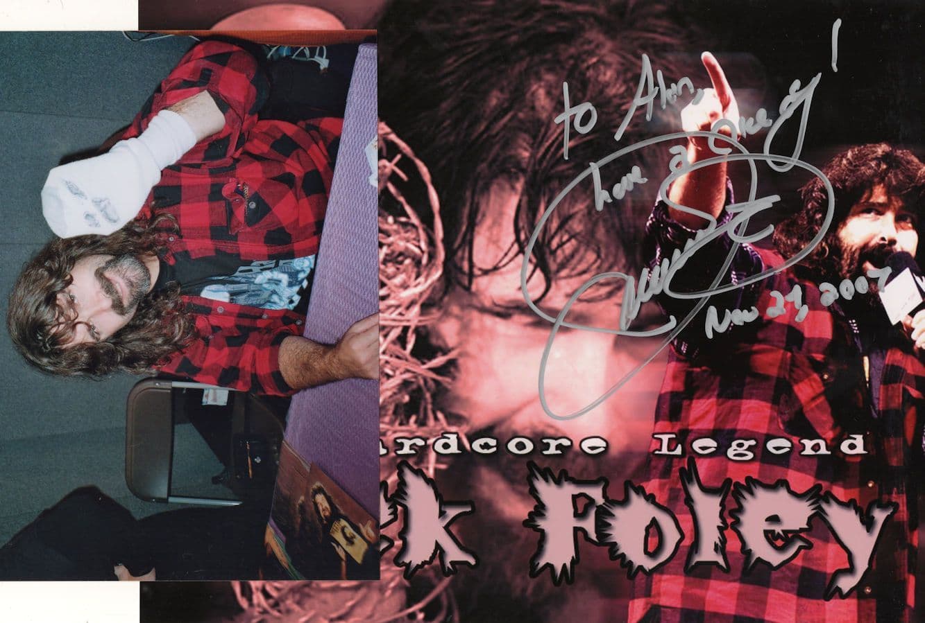 Mick Foley Wrestling WWE 10x8 Ultimate Hand Signed Photo & COA Photo
