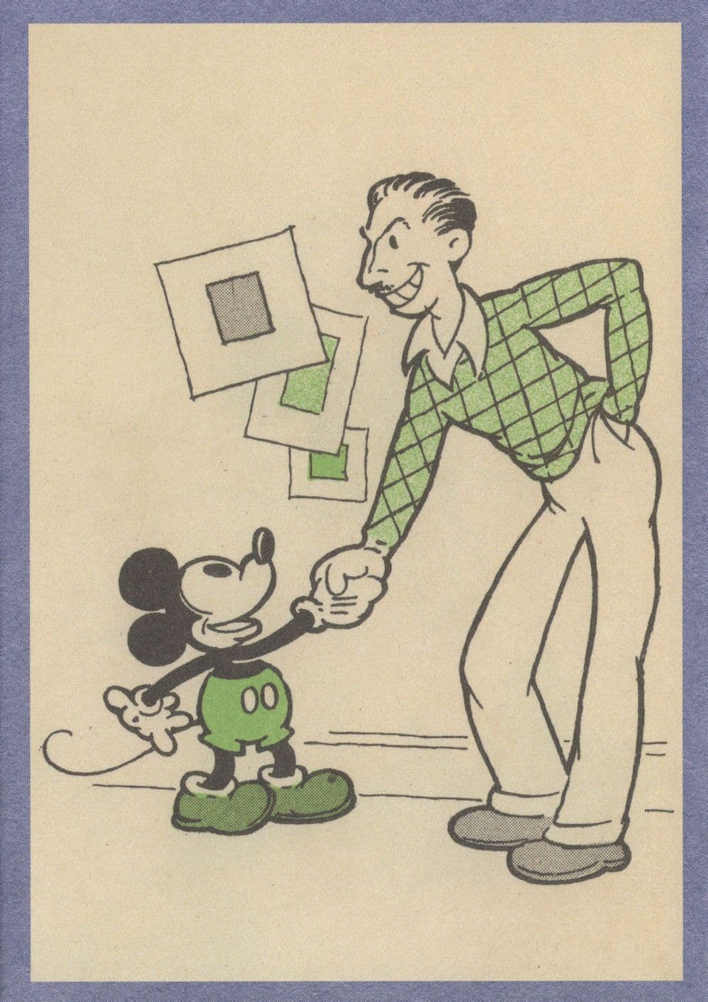 Mickey Mouse Old Artist 1930 Book Illustration Walt Disney Postcard